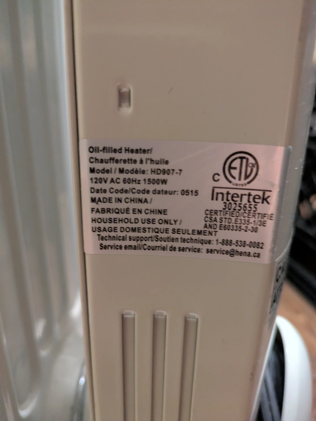 1500-watt electric 7-fin oil-filled heater - photo 2