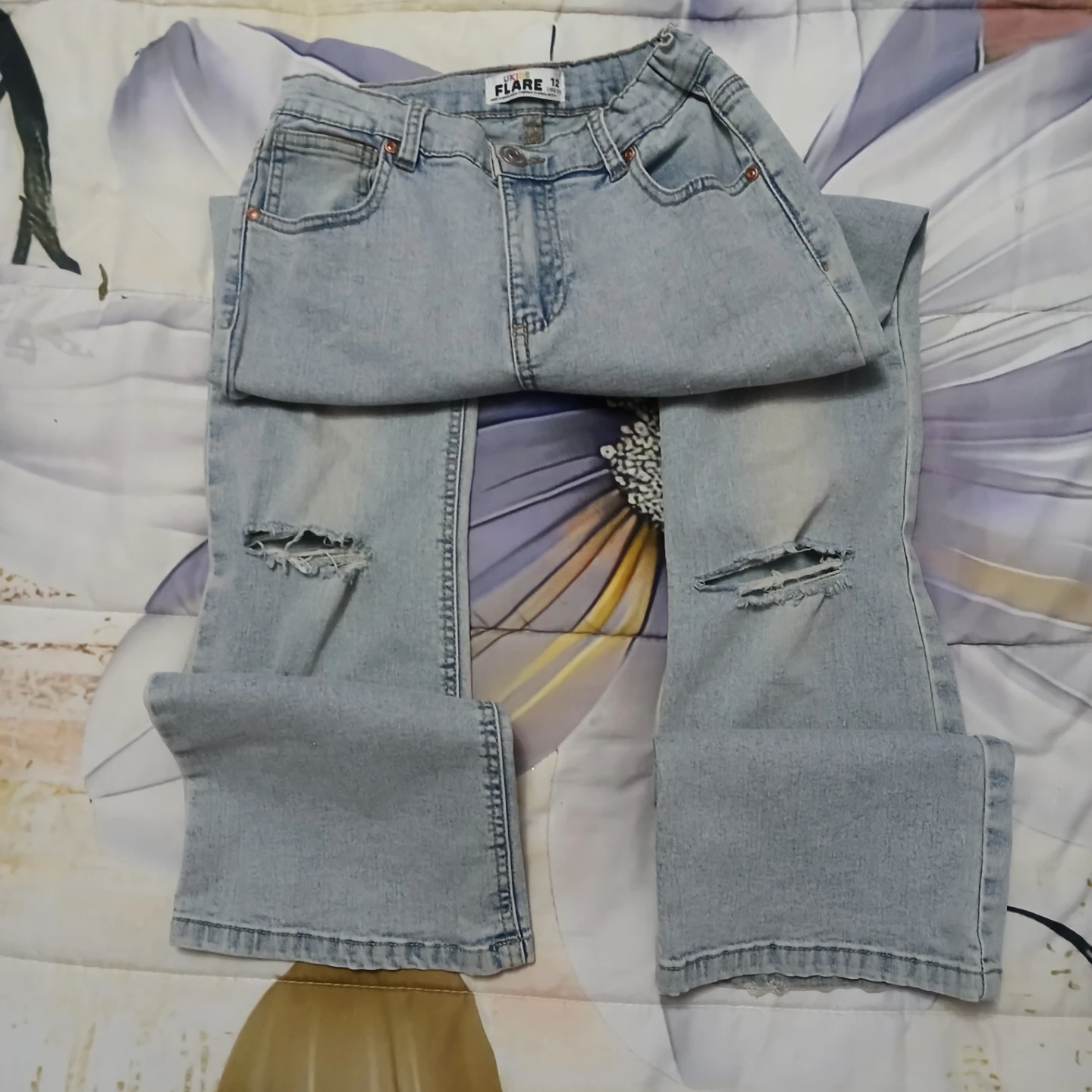 UK Flare Distressed Jeans Size 12