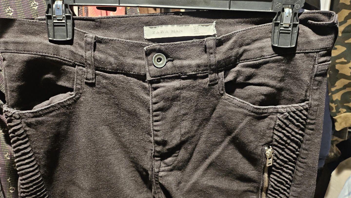 Zara Man Black Distressed Biker Jeans - photo 2