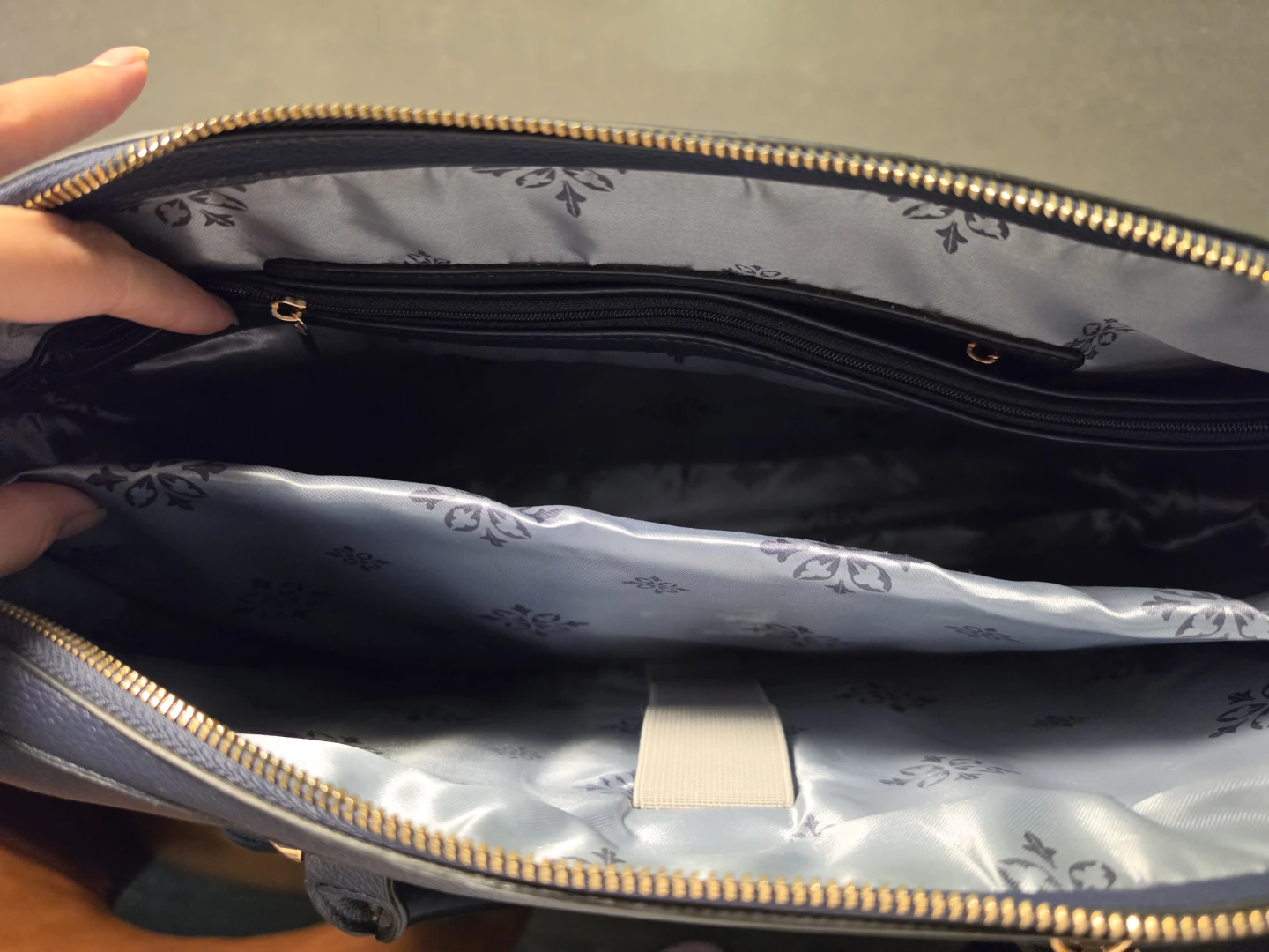 Navy Blue Laptop Work Bag with Shoulder Strap - photo 3