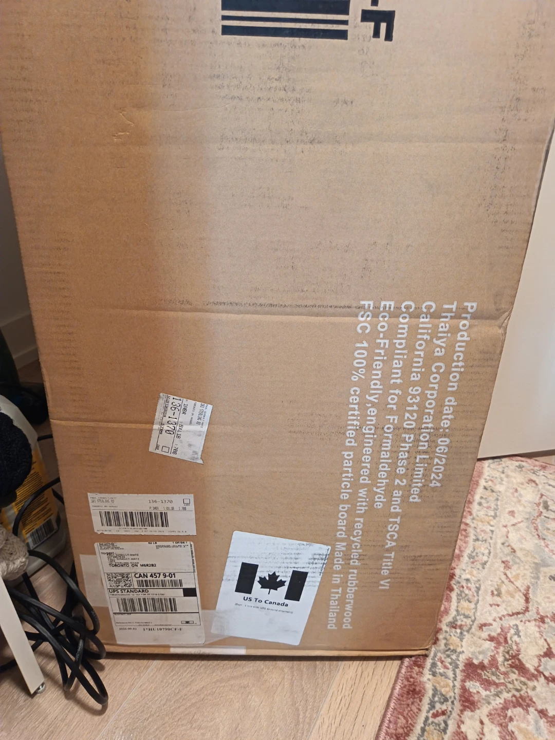 COSTWAY Full Size Bed Frame with Headboard – Like New - photo 5