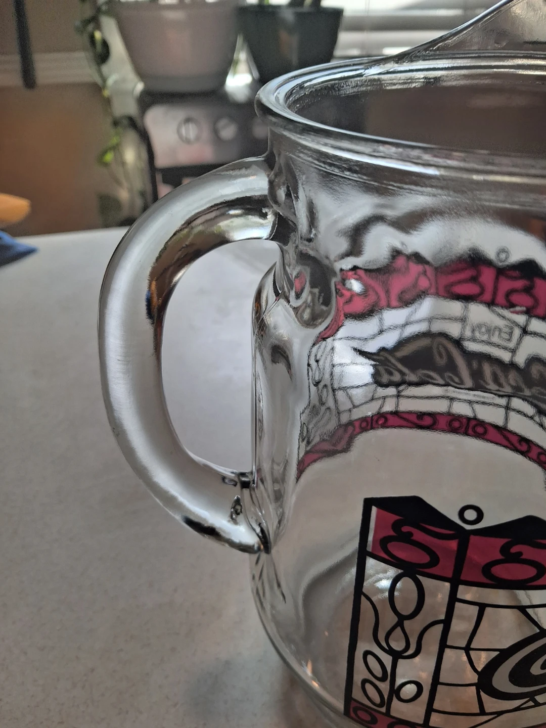 Vintage 1970's Coca-Cola Stained Glass Design Glass Pitcher - photo 4