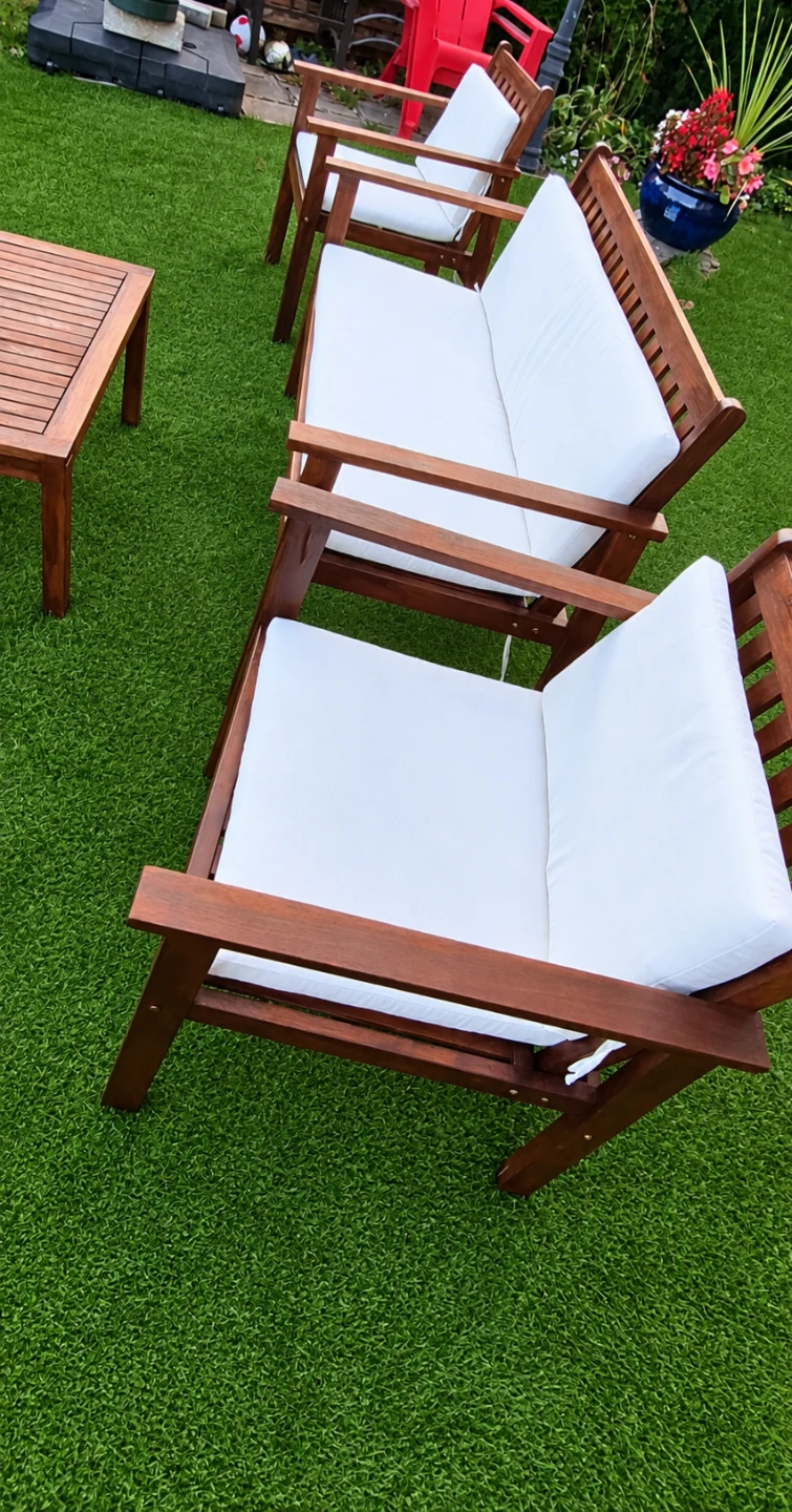 4-Piece Outdoor Wood Patio Set - photo 3