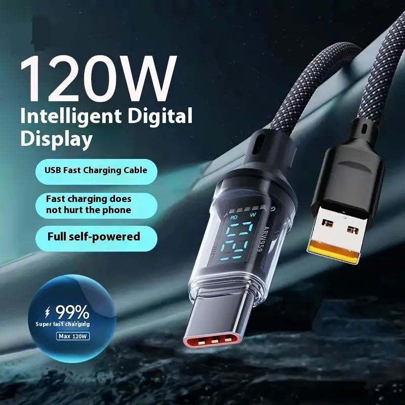 5$ 120watt USB-A to Type-C connector  CABLE 4FT 1.2M
