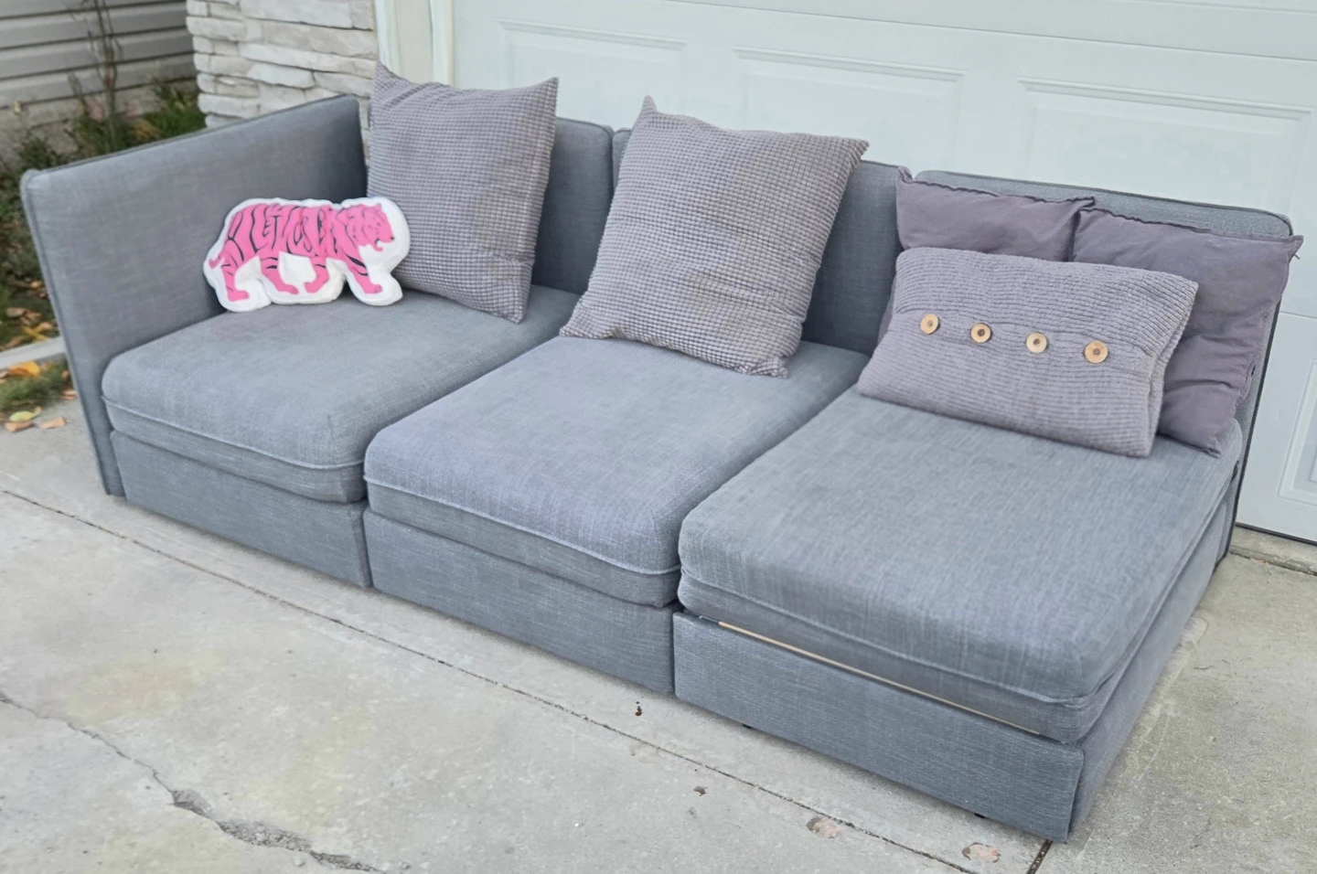 IKEA VALLENTUNA 3-Seat Modular Sleeper Sofa in grey. Like New! - photo 5