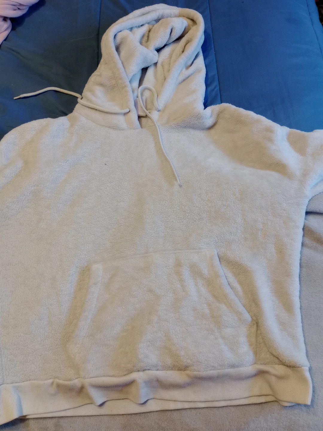 No Boundaries Fuzzy Hooded Pullover - Off-White