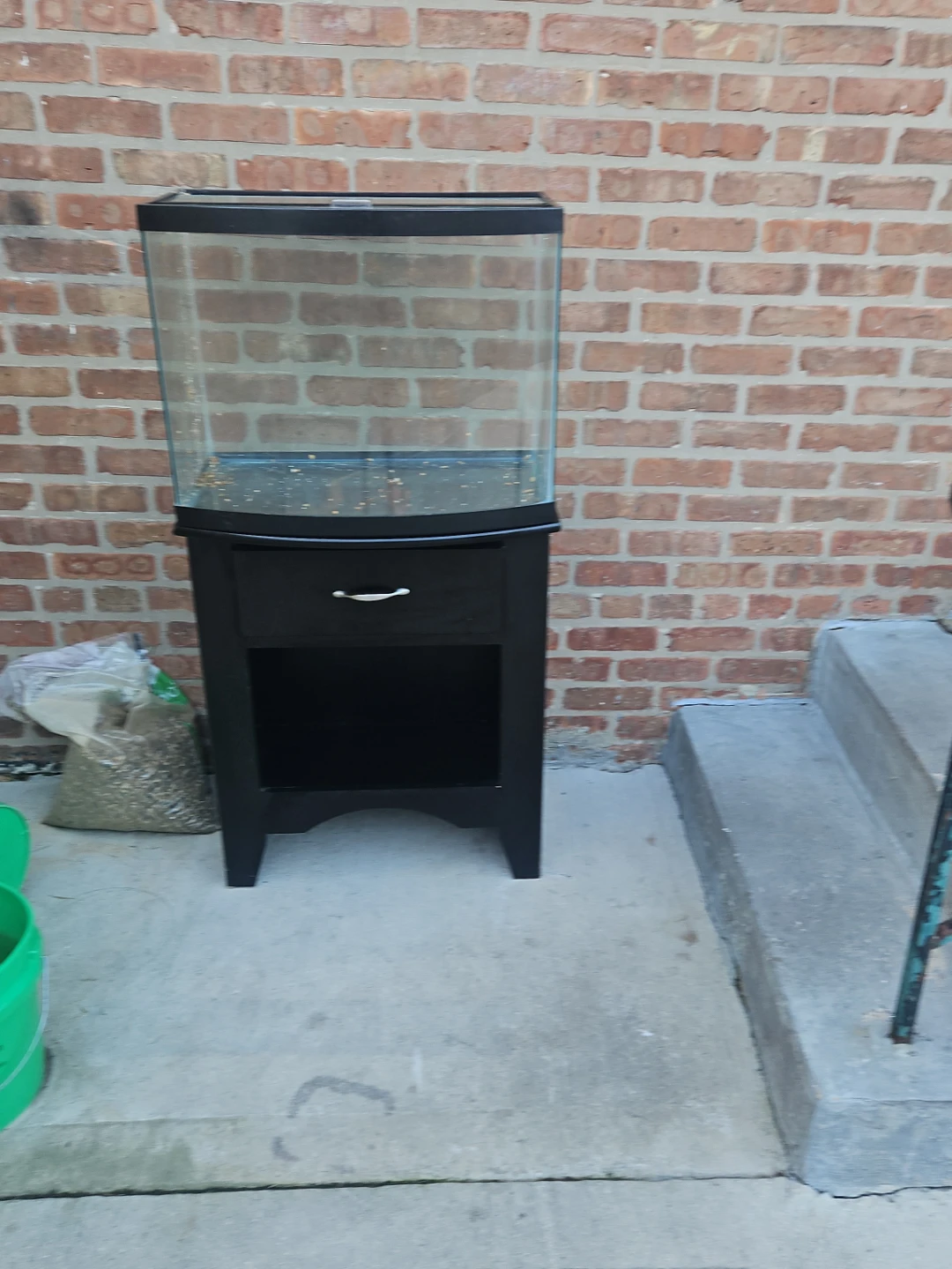 Bow front aquarium tank with matching black stand - photo 3
