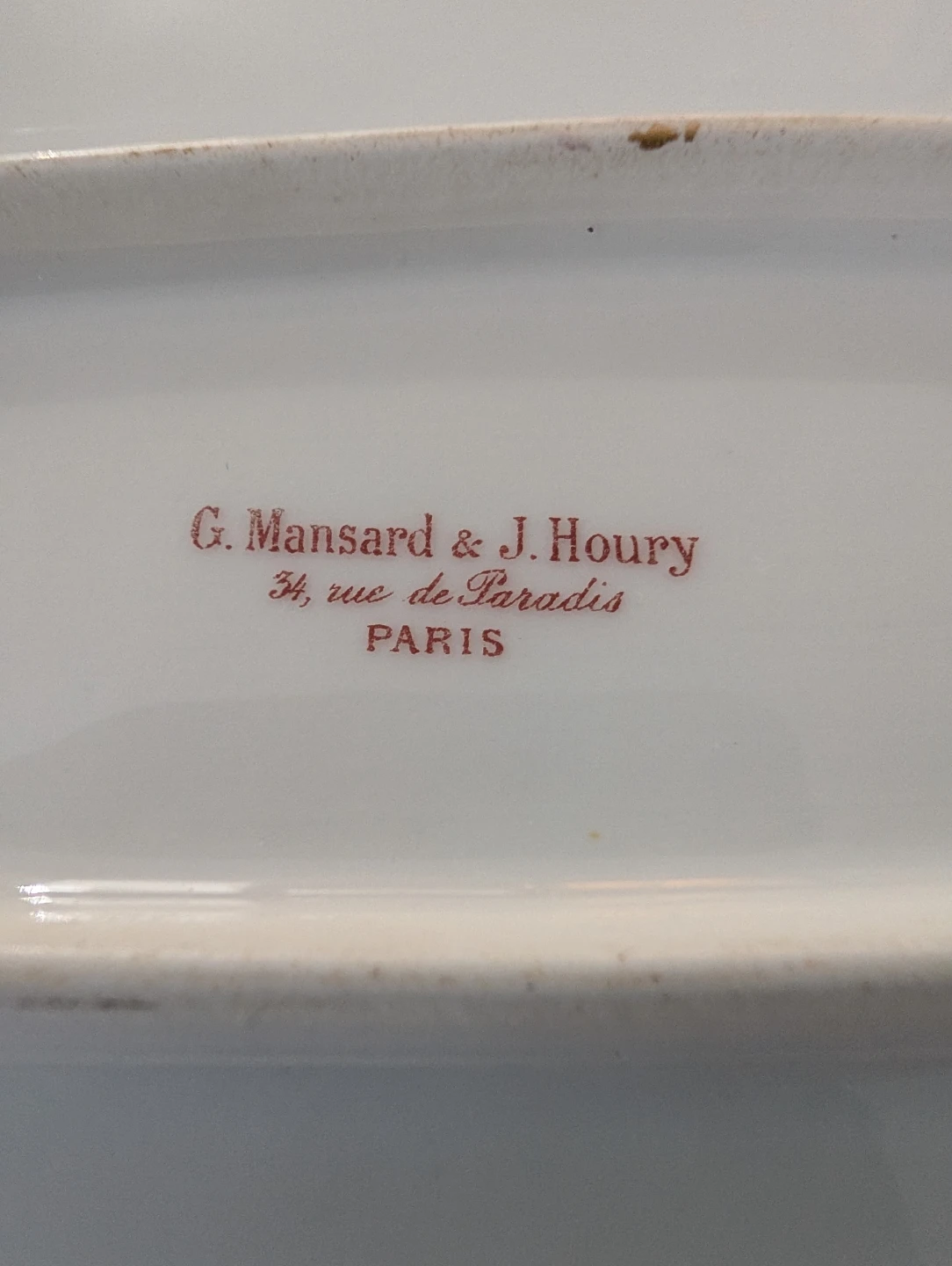Antique French Porcelain Serving Platter Paris 19th Century - photo 2