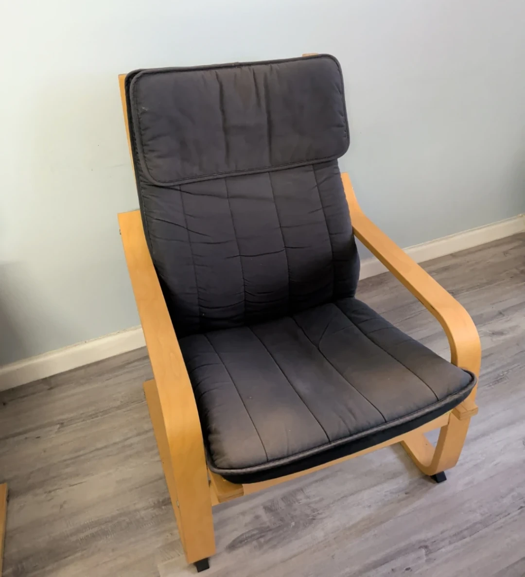 IKEA Poäng Armchair with Dark Grey Cushion - photo 3