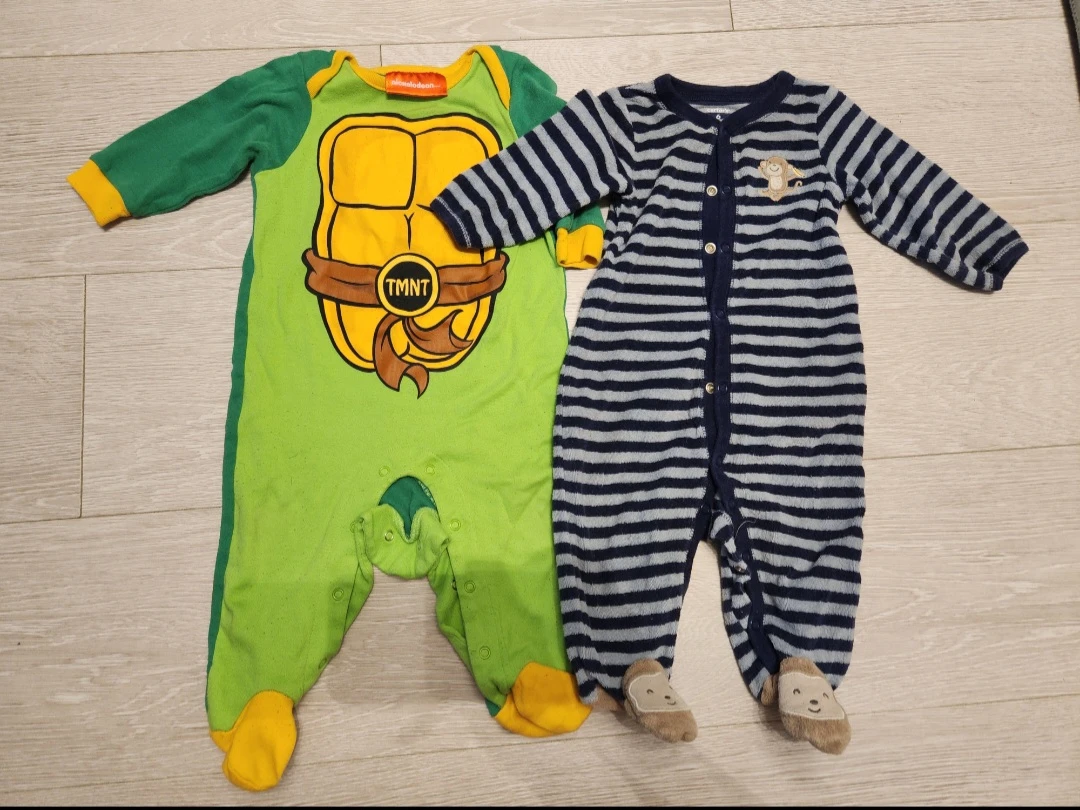 Boys 6-9 Footed Onesies