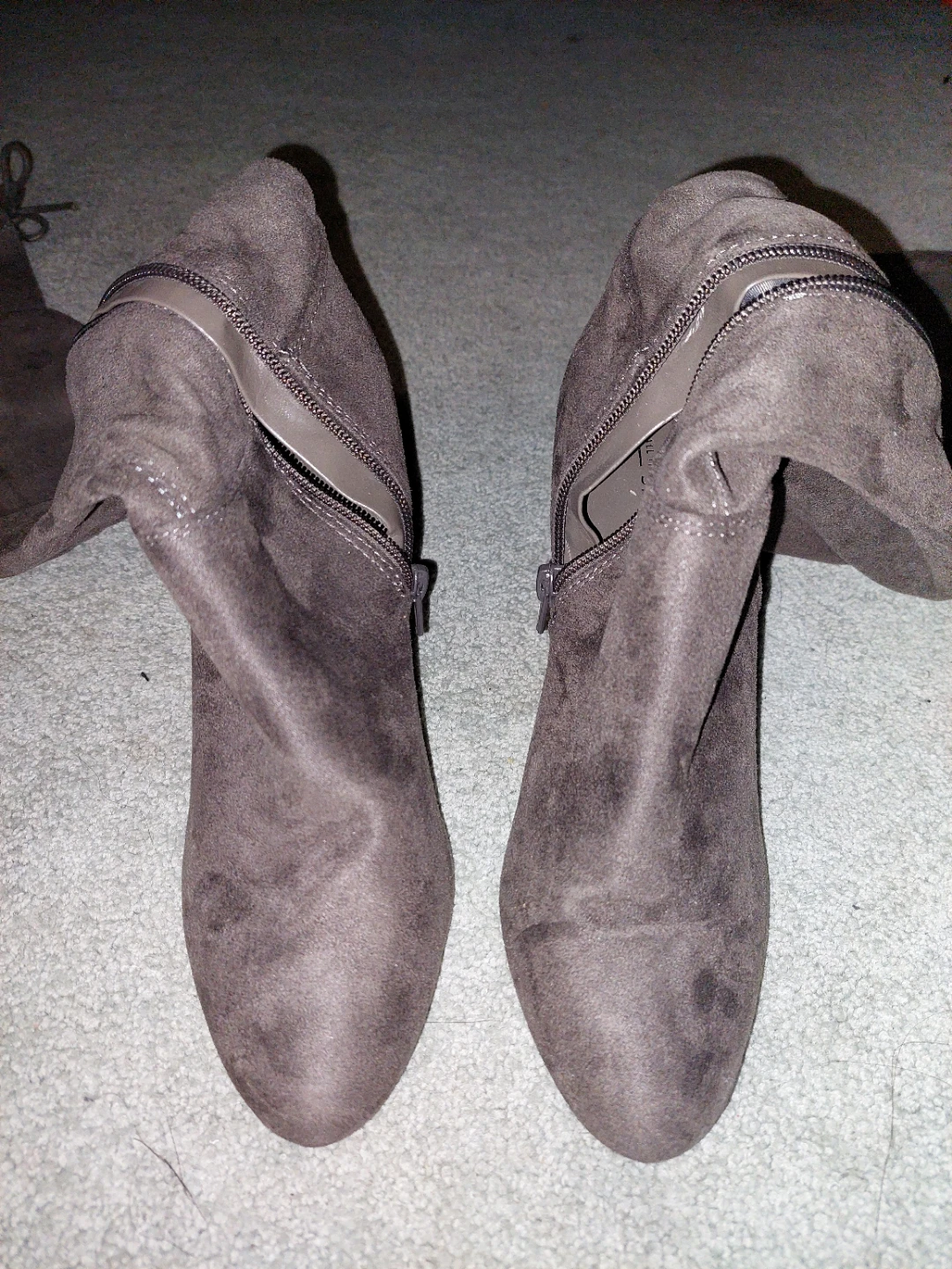 Brown Faux Suede Over-The-Knee Boots - photo 2