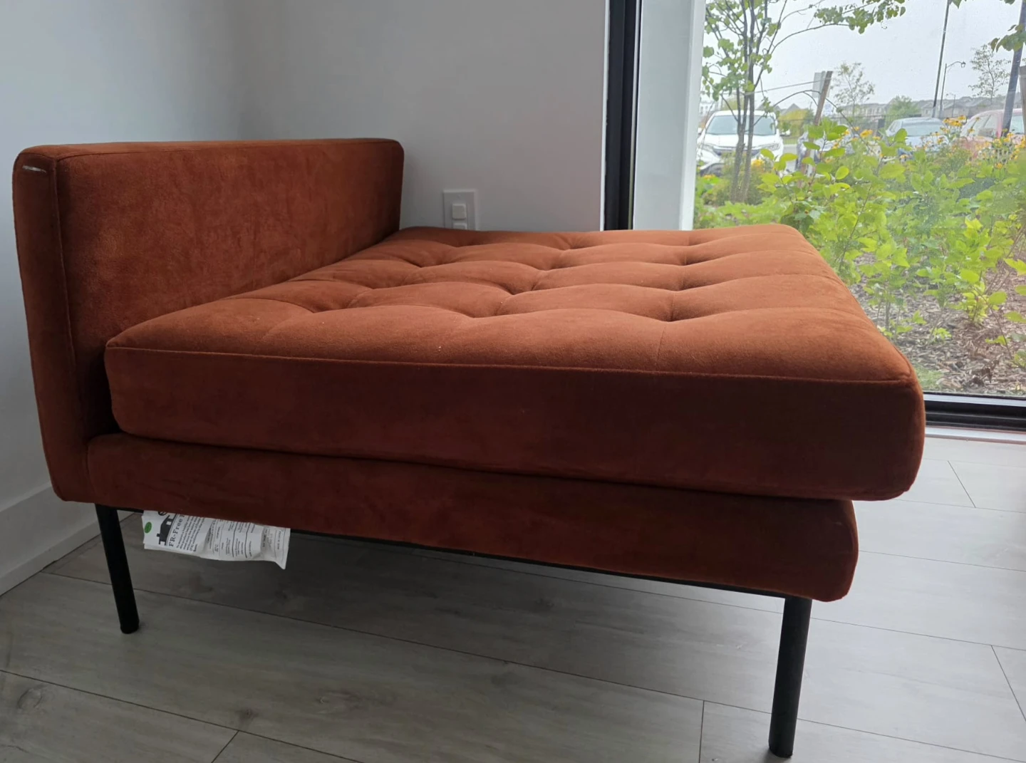 Rust Orange Tufted Accent Chair