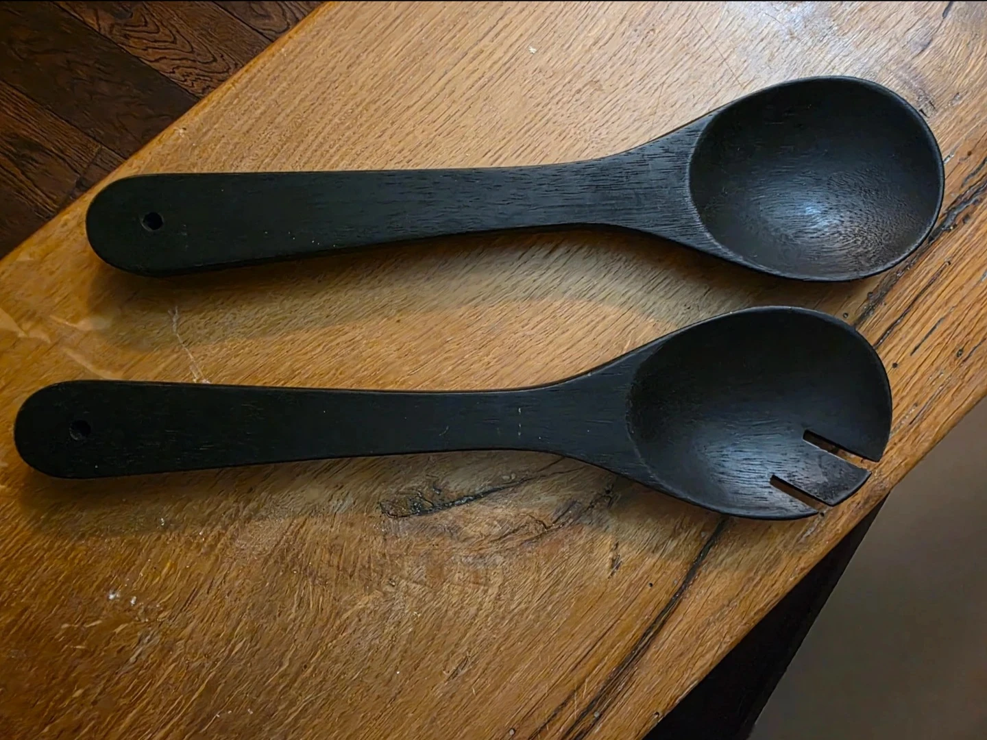 Crate & Barrel Wooden Salad Seving Spoons - photo 2