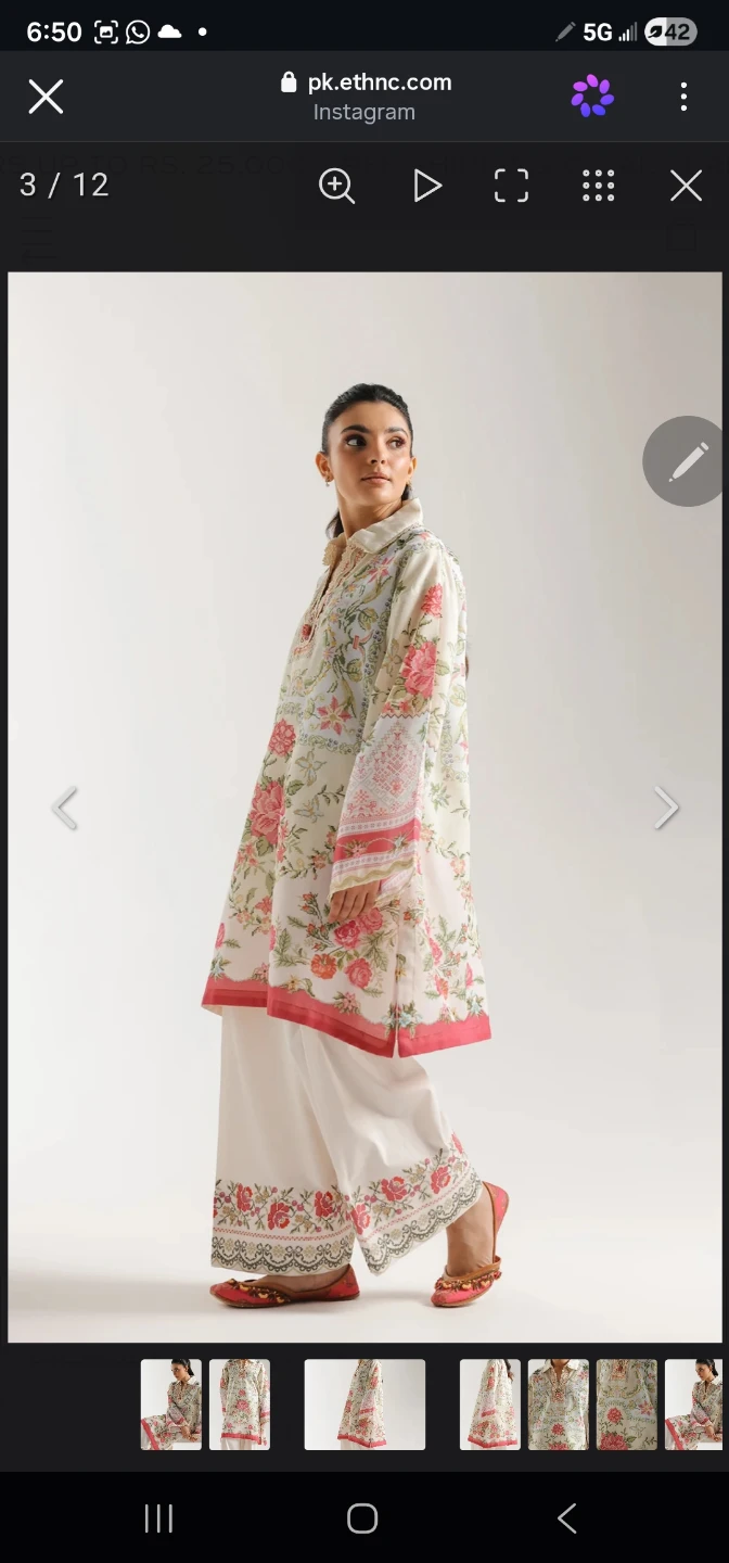 Ethnic Floral Embroidered Kurta and Trousers - photo 3
