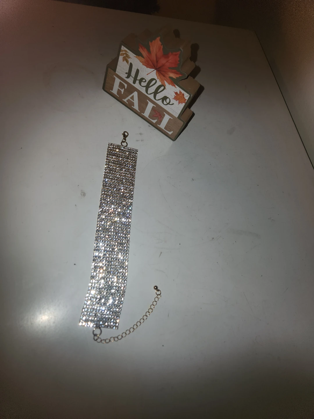 Rhinestone statement bracelet