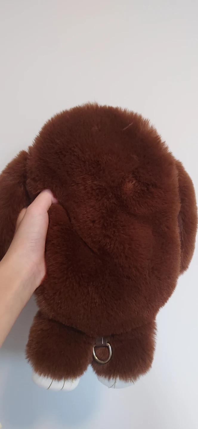 Brown Faux Fur Rabbit Plush With Zipper - photo 4