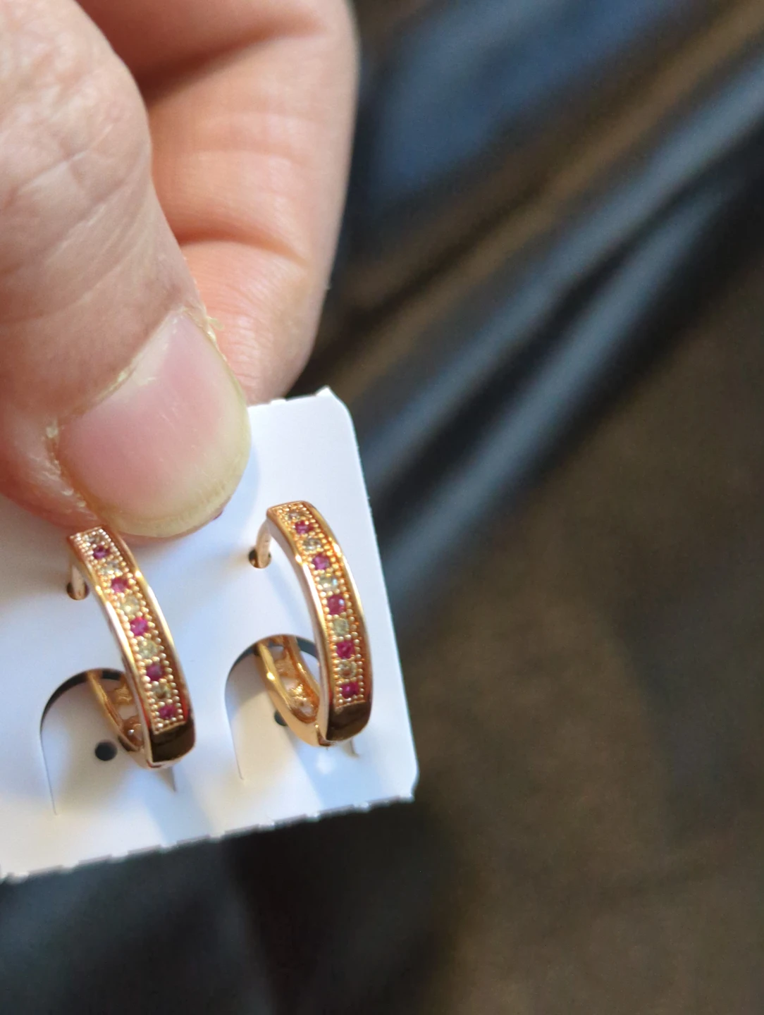 Gold-Tone Multi-Coloured Hoop Earrings - photo 2