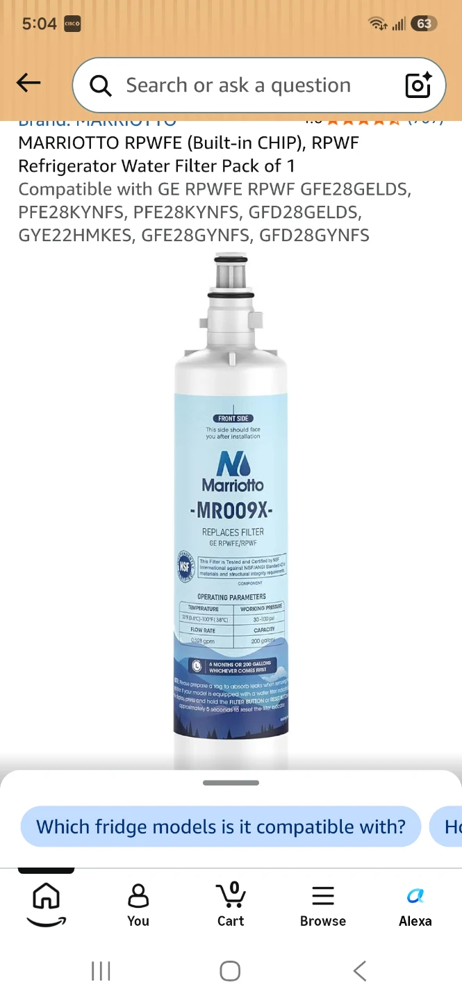 Marriotto Refrigerator Water Filter MR009X - photo 2