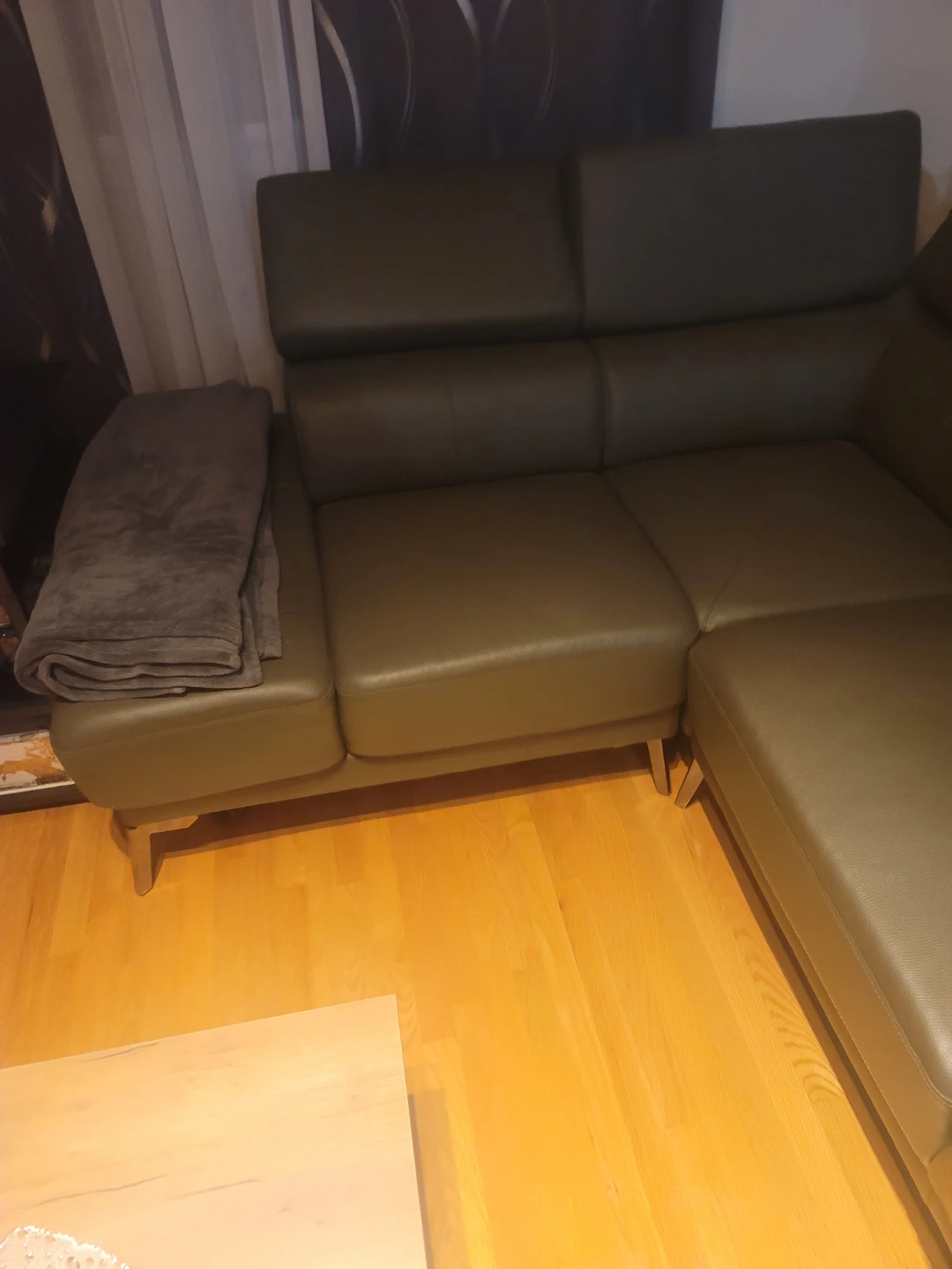 Olive Green Bonded Leather Sectional Sofa - photo 3