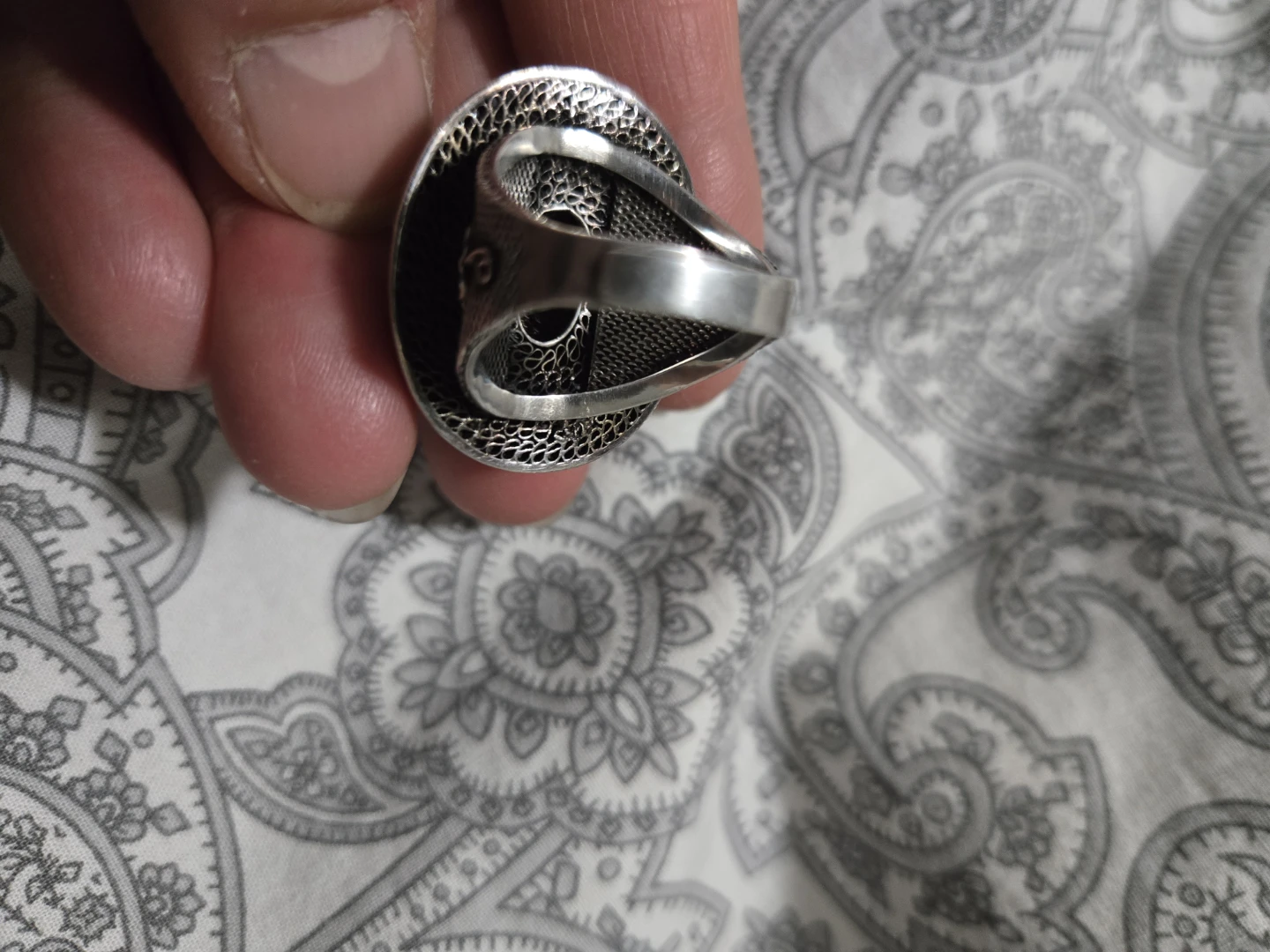 Vintage Filigree Cloisonne quartz Ring - photo 4