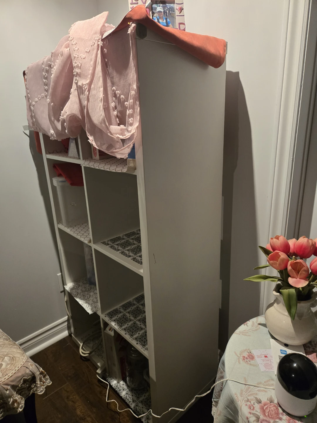 White 8-Cube Storage Shelf - photo 2