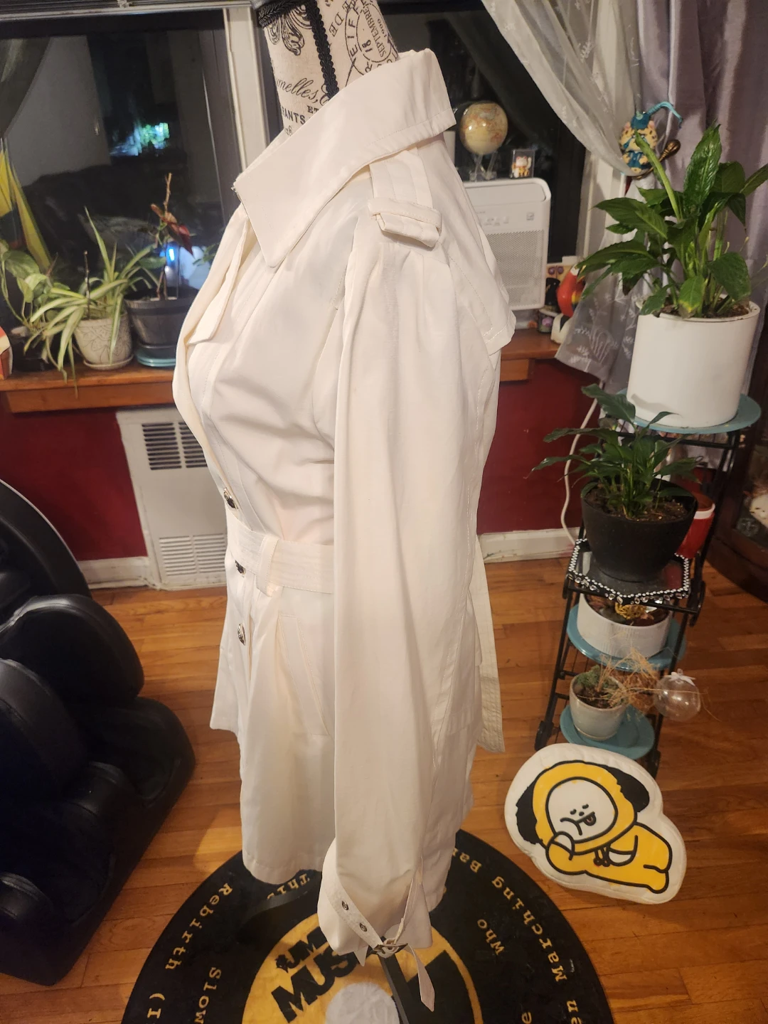 Black Rivet NWT Off-White Double Breasted Belted Trench Coat - photo 4