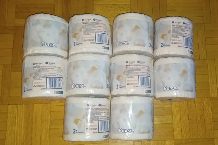 10 Pack Purex 2-Ply Toilet Paper Rolls - Individually Wrapped