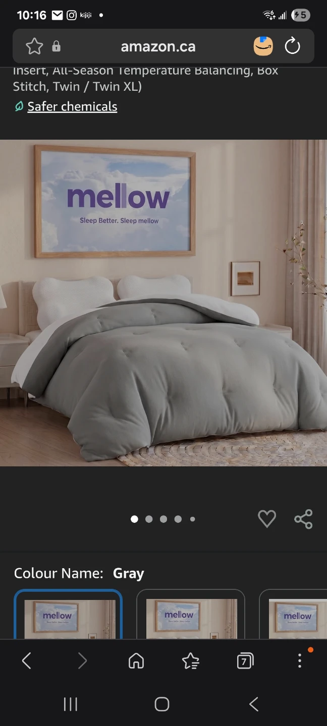 Mellow Marshmellow Comforter, Oeko-TEX  (Gray, Full/Queen) New