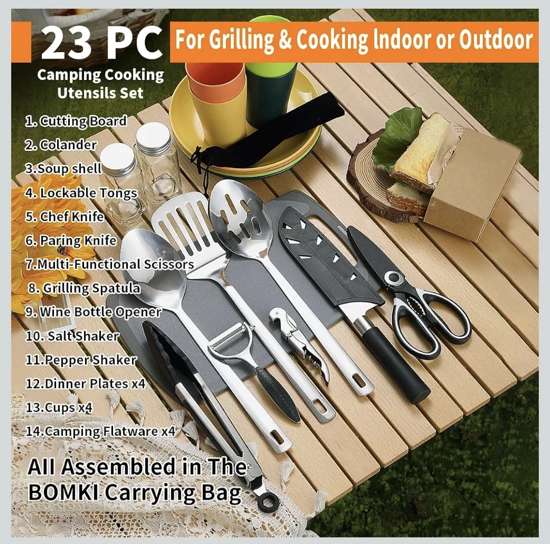 23-Piece Camping Cooking Utensil and Tableware Set - photo 3