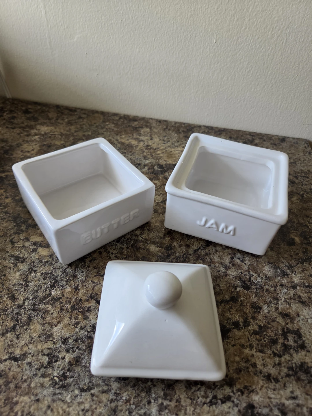Ceramic Jam and Butter Dish Set - photo 3