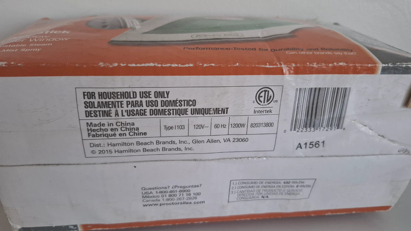 Proctor Silex Steam Iron Type 1103 - photo 4