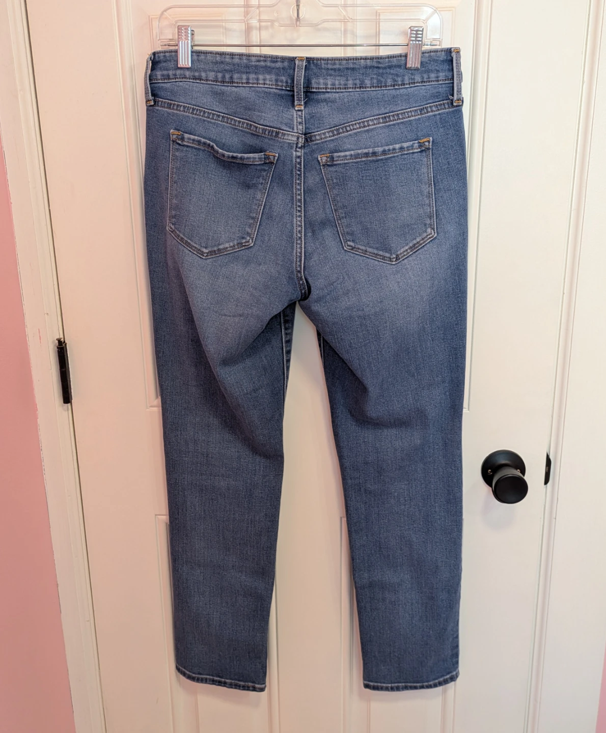 Old Navy Power Slim Straight Mid Rise Blue Jeans Size 8 - photo 4