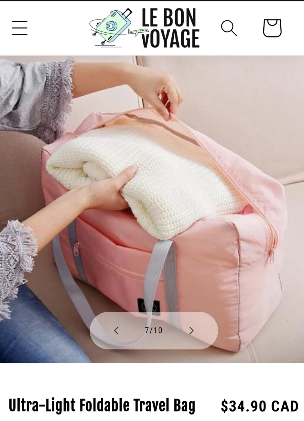 Ultra Light Foldable Travel bag. Attaches to suitcase handle - photo 3