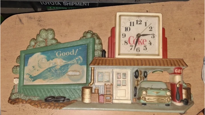 Vintage Coca-Cola Gas Station Wall Clock