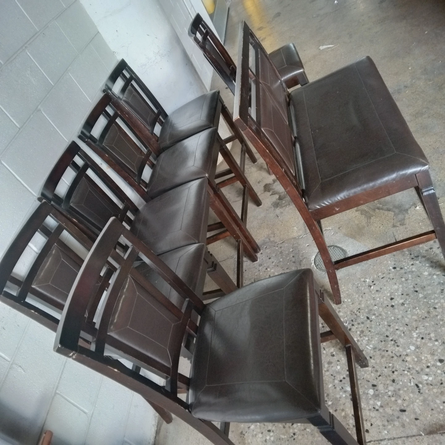 6 tall chears and a bench set - photo 2