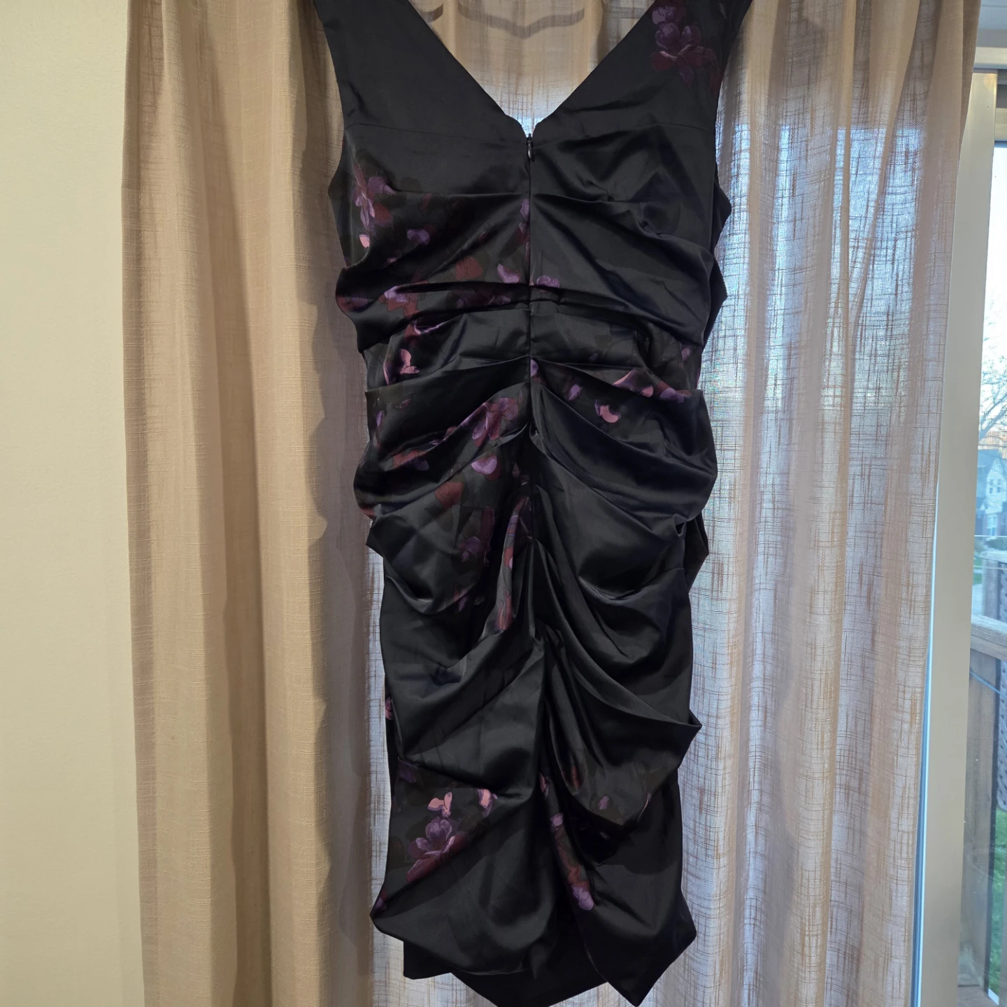 Le Chateau Floral Ruched Dress