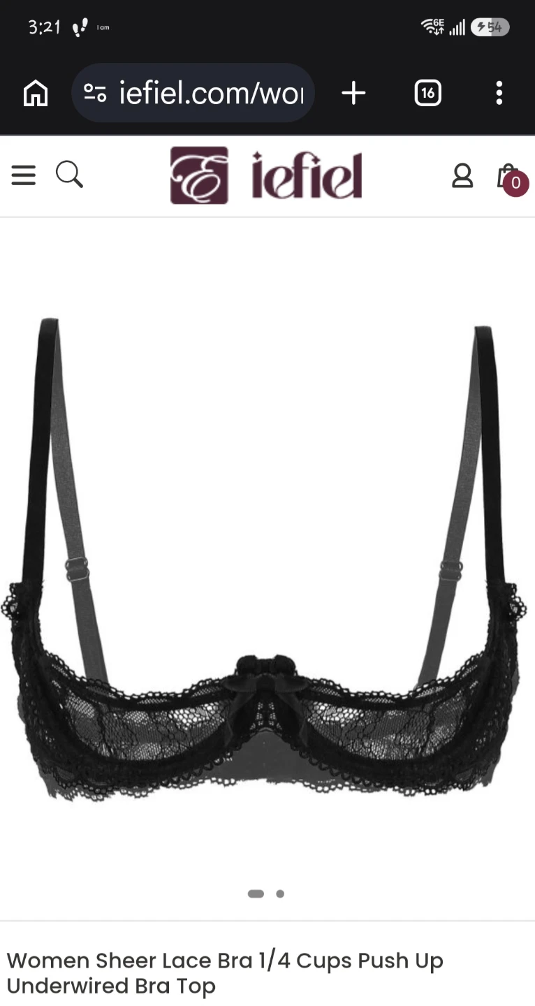 NWT iEFiEL Black Sheer Lace 1/4 Cup Underwired Bra Top - photo 5