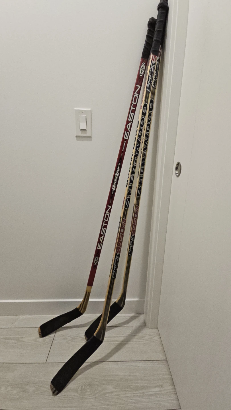 3 Used Hockey Sticks - Easton & Sher-Wood