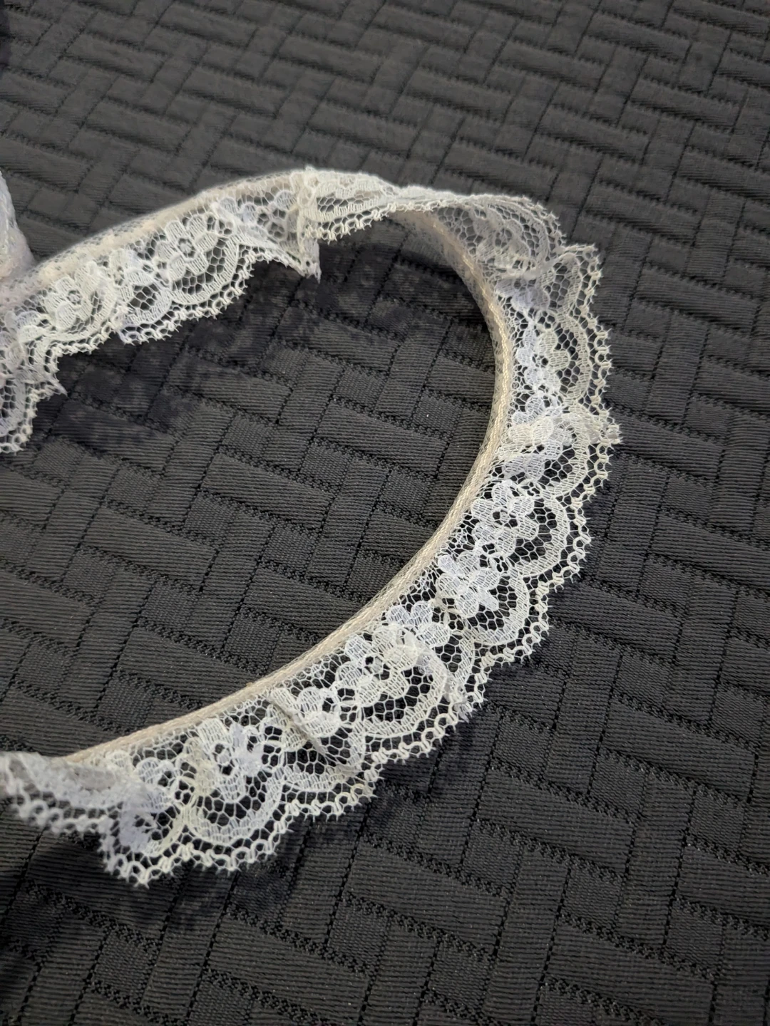 Cream White Vintage Rusched Floral Lace Trim per yard - photo 5