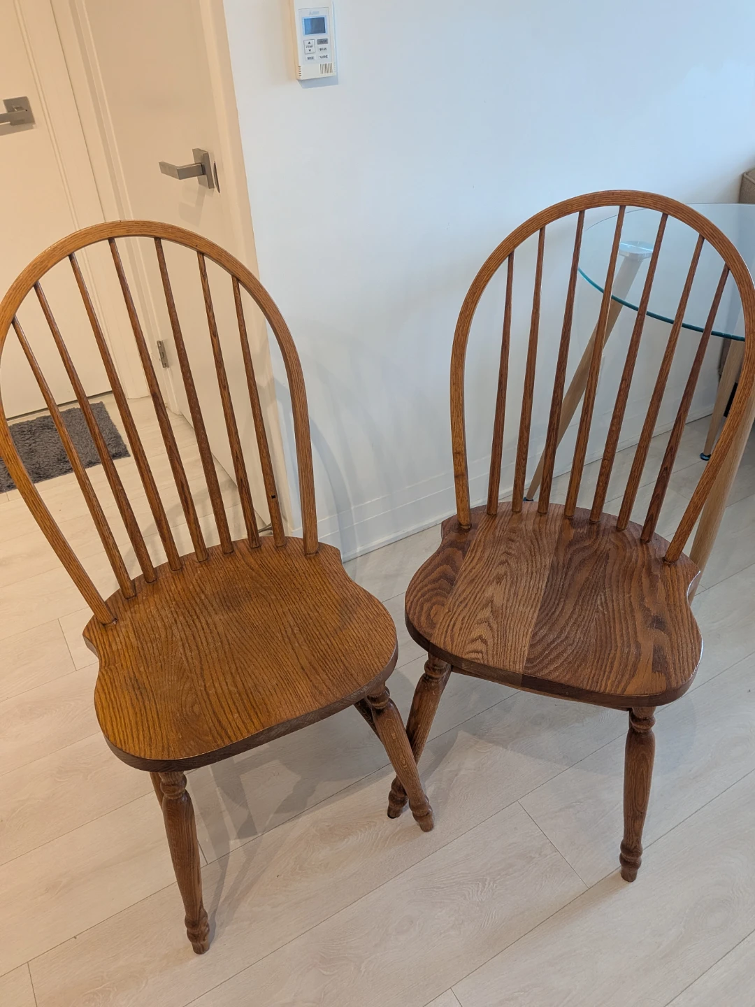 Move out sale: Set of two oak Windsor chairs