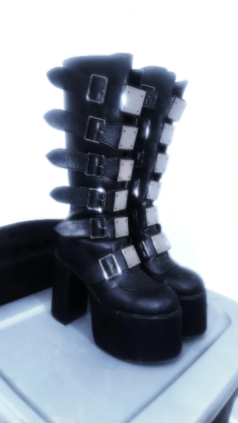 Black Platform Goth Boots Size 11