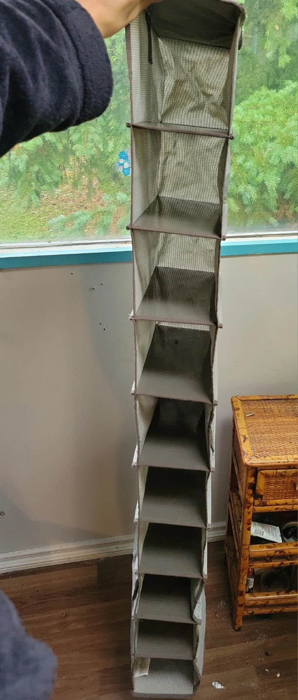 Hanging closet organizer