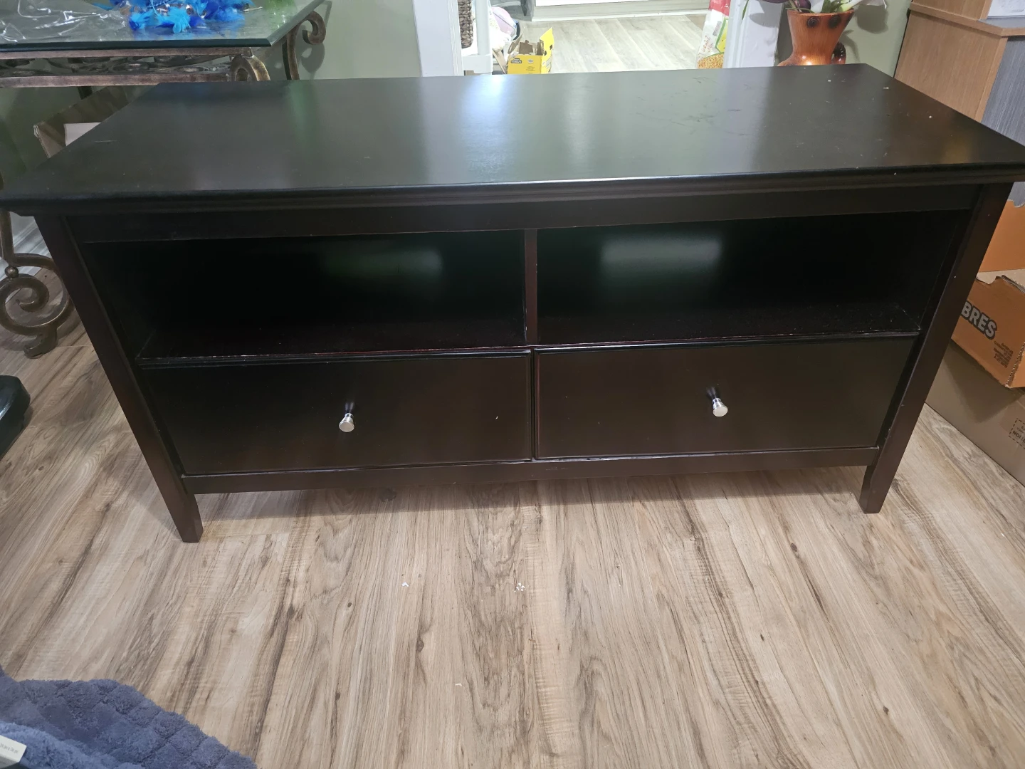 Dark Brown Media Console TV Stand