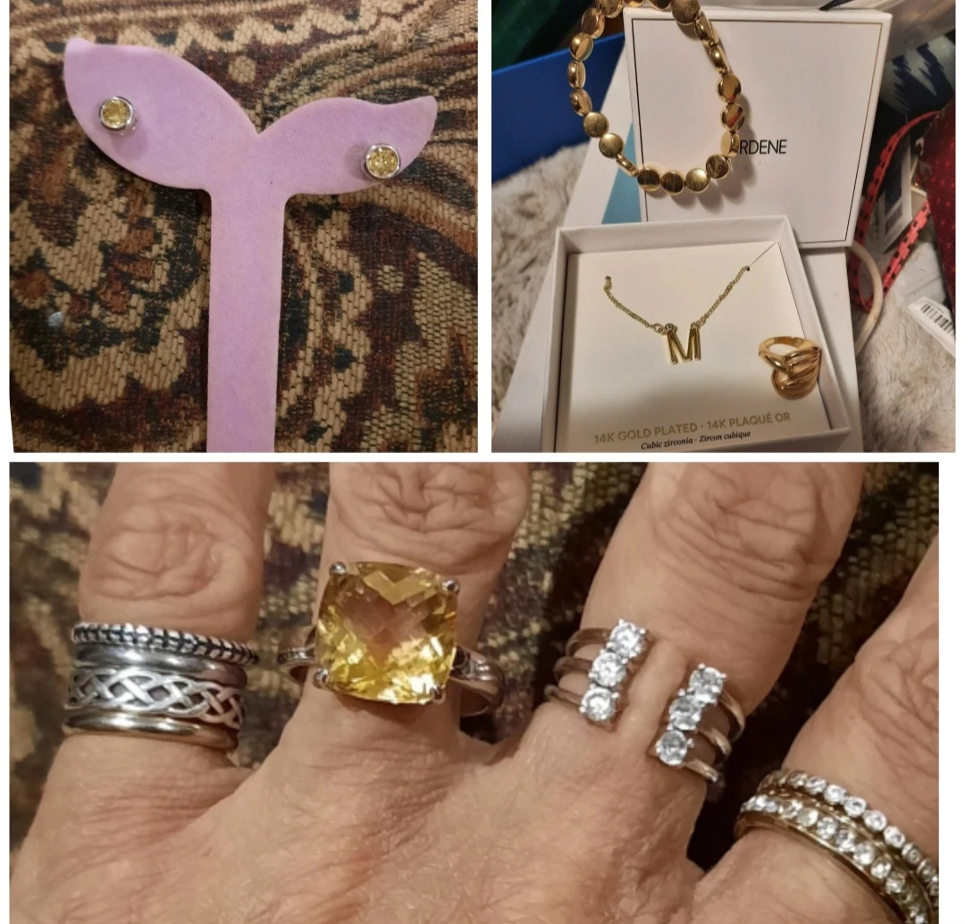 Assorted Jewelry Set with Citrine and Initial Necklace
