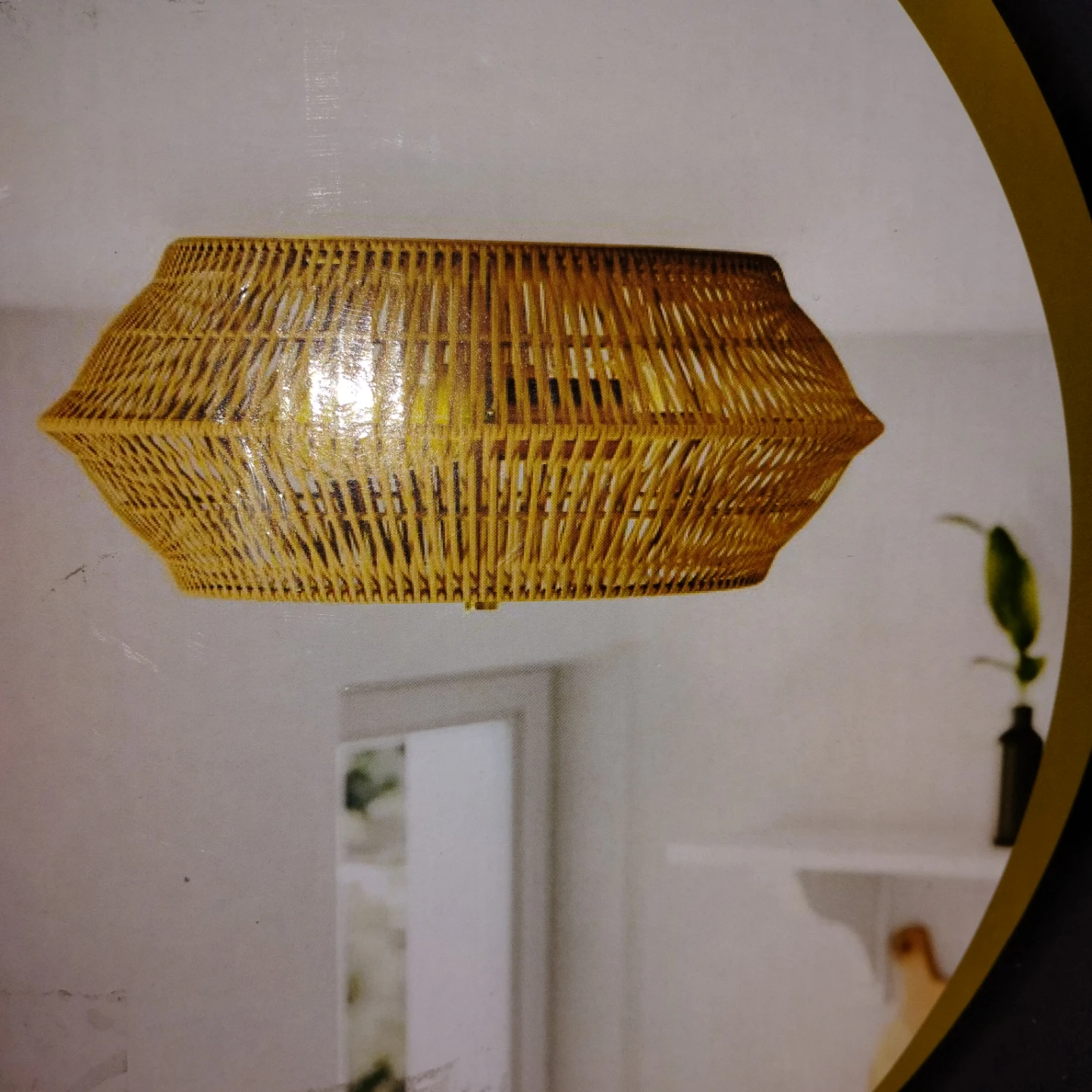 Woven Rattan Ceiling Light Fixture