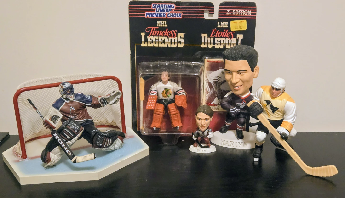 Vintage NHL Hockey Figures Mcfarlane Roy, Jagr, Kariya XL