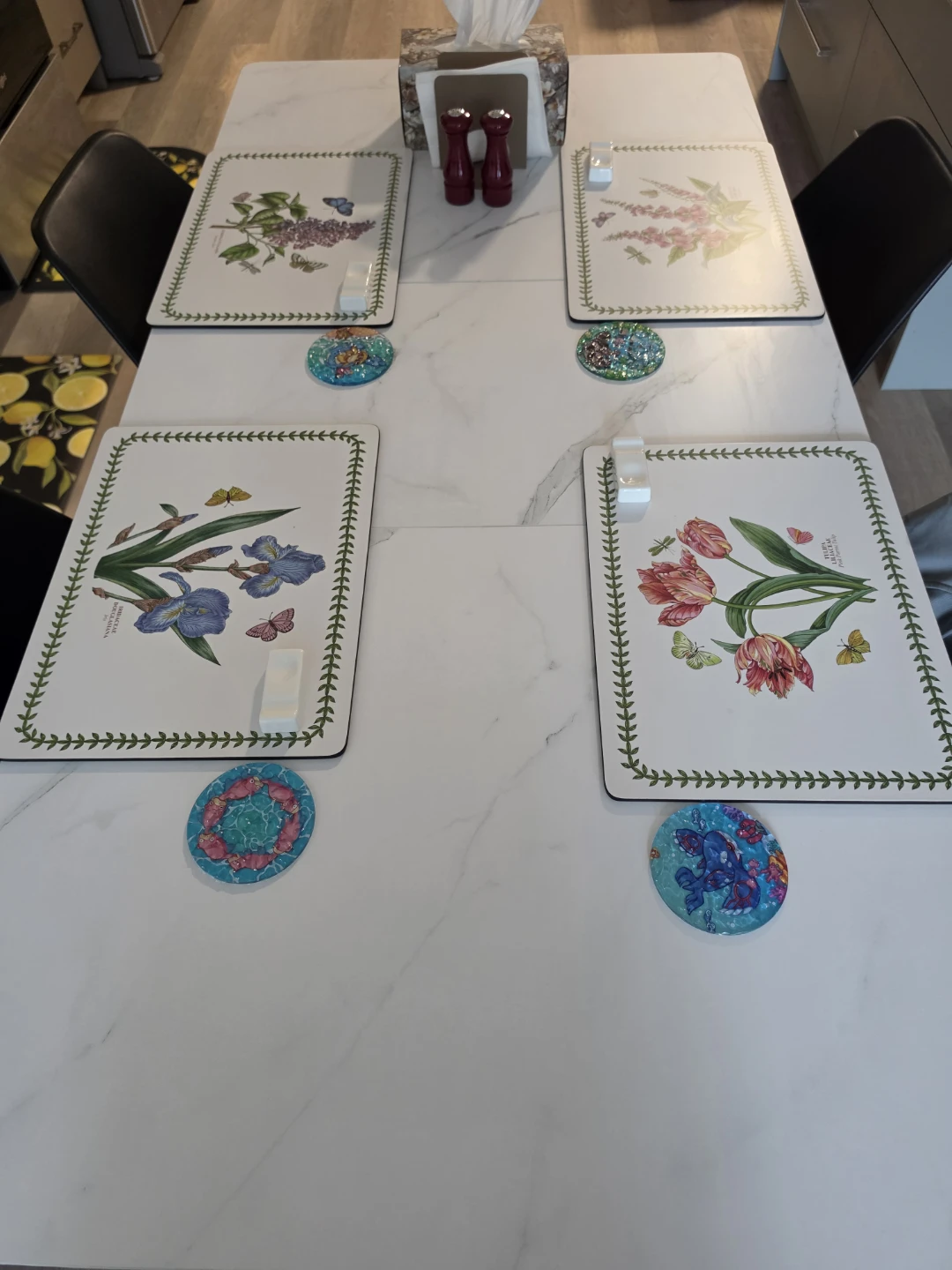 White Marble-Looking Dining Table