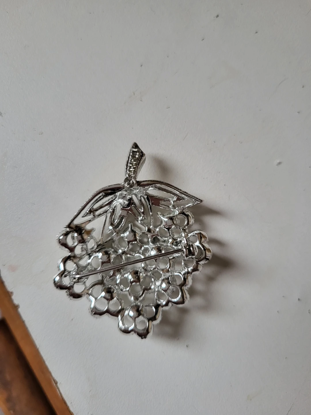 Silver-Tone Crystal Grape Cluster Brooch - photo 2