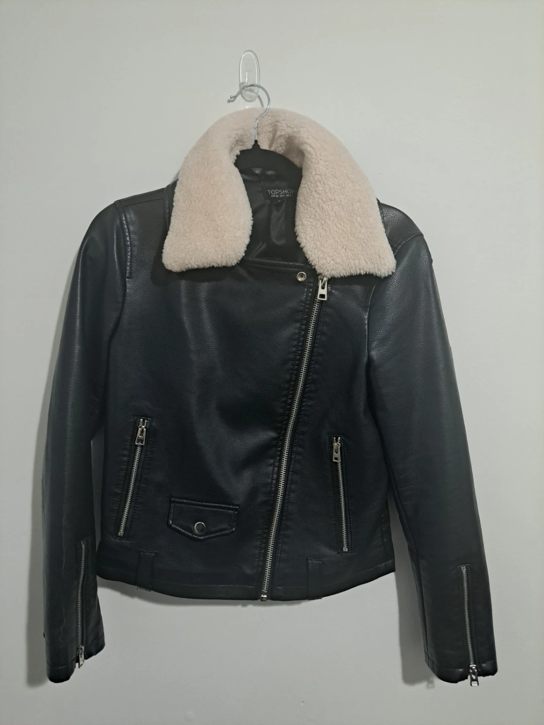 Topshop Faux Leather Moto Jacket - Size S - Open to Offers