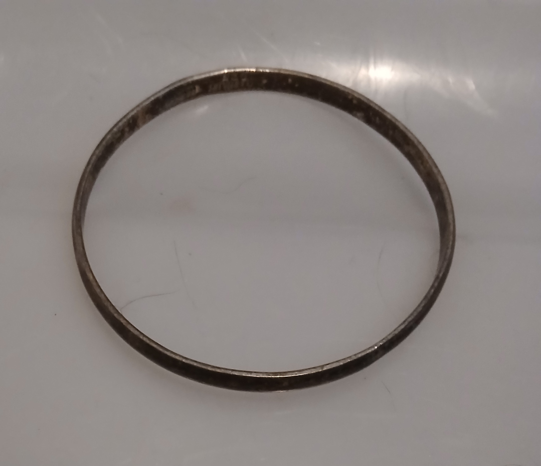 Silver Zodiac Motif Bangle Bracelet $120